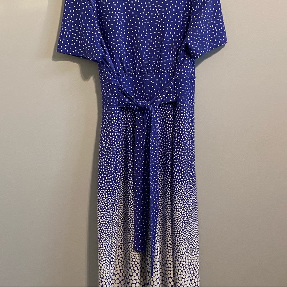 Cato Womens Purple White Poka Dot Dress Size Large Short Sleeve - Picture 9 of 10